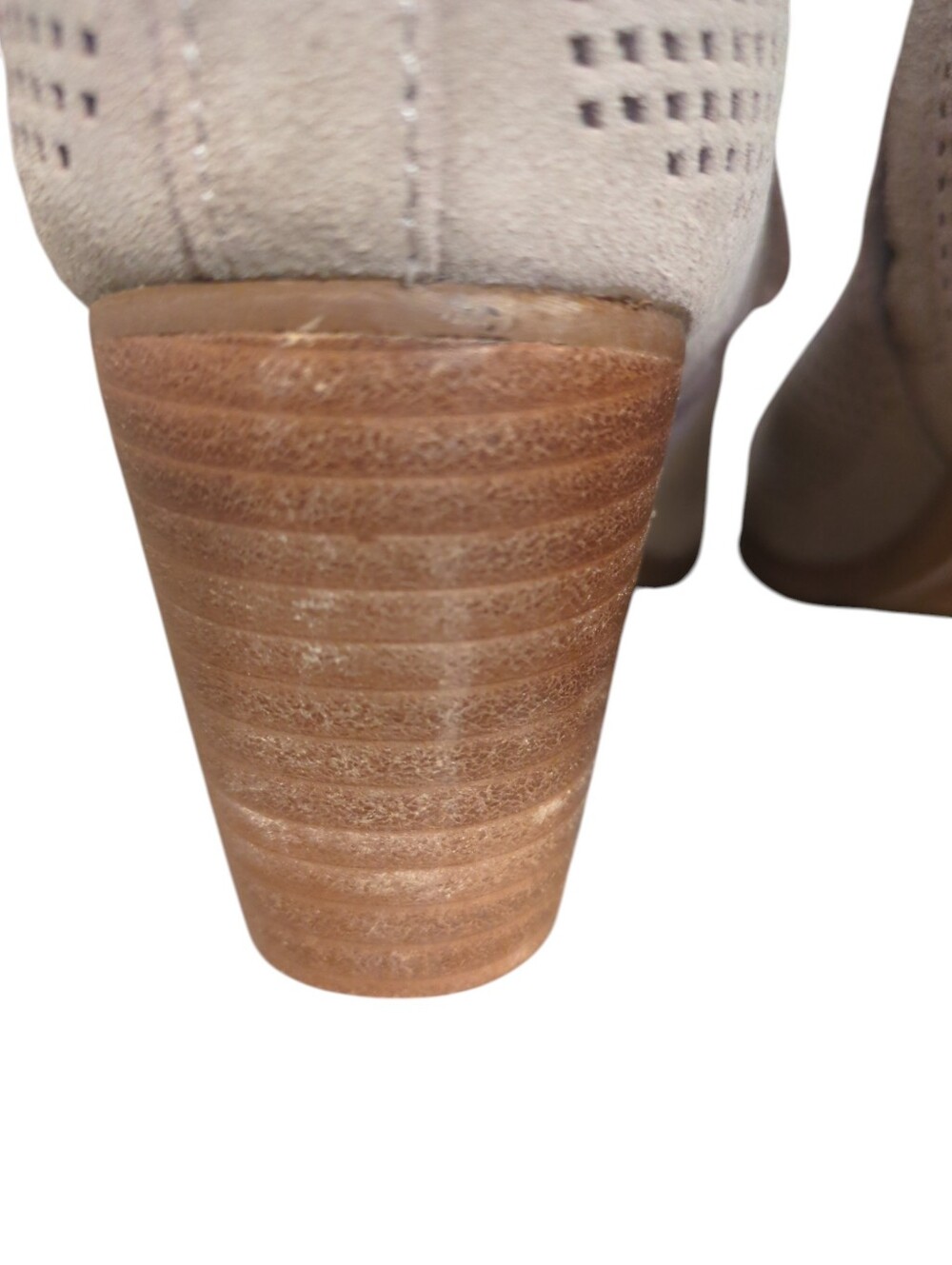 Toms Perforated Suede Ankle Boots in Light Beige Size 6 - Picture 6 of 9